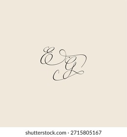 minimalist style curve EG initial royal design monogram elegant concept logo letter