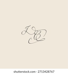 minimalist style curve monogram elegant concept logo letter initial royal design IC