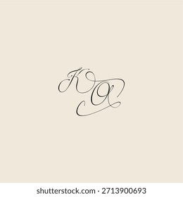 minimalistischer Stil Kurve Monogramm elegantes Konzept Logo Buchstabe anfängliches königliches Design KO