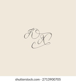 estilo minimalista curva monograma concepto elegante logo letra inicial diseño real KX