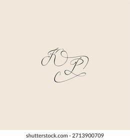 minimalistischer Stil Kurve Monogramm elegantes Konzept Logo Buchstabe anfängliches königliches Design KP