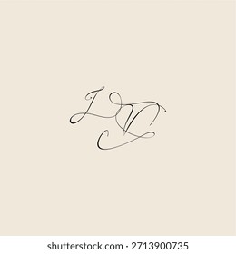 minimalist style curve monogram elegant concept logo letter initial royal design JV