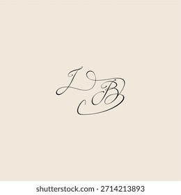 minimalist style curve monogram elegant concept logo letter initial royal design JB