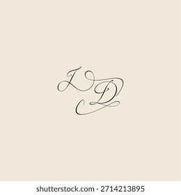 minimalist style curve monogram elegant concept logo letter initial royal design ID