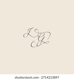 minimalist style curve monogram elegant concept logo letter initial royal design IG