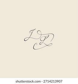 minimalist style curve monogram elegant concept logo letter initial royal design JL