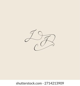 minimalist style curve monogram elegant concept logo letter initial royal design JJ