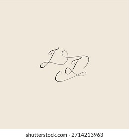 minimalist style curve monogram elegant concept logo letter initial royal design JI