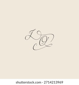 minimalistischer Stil Kurve Monogramm elegantes Konzept Logo Buchstabe anfängliches königliches Design IQ