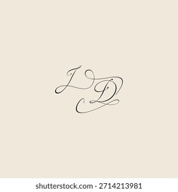 minimalist style curve monogram elegant concept logo letter initial royal design JD