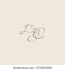 minimalist style curve monogram elegant concept logo letter initial royal design JC
