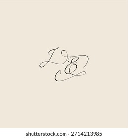 minimalistischer Stil Kurve Monogramm elegantes Konzept Logo Buchstabe erstes königliches Design JE