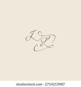 minimalistischer Stil Kurve Monogramm elegantes Konzept Logo Buchstabe erstes königliches Design IL
