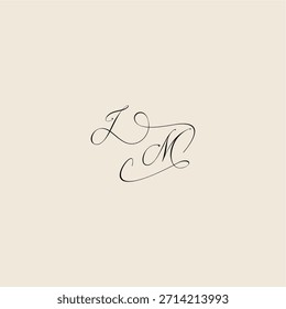 minimalist style curve monogram elegant concept logo letter initial royal design IM