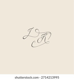 minimalist style curve monogram elegant concept logo letter initial royal design JK