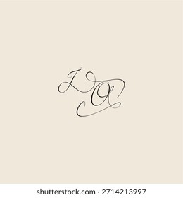 minimalist style curve monogram elegant concept logo letter initial royal design IO