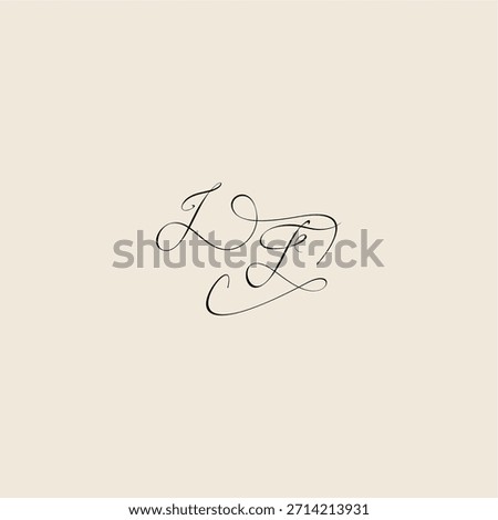 minimalist style curve monogram elegant concept logo letter initial royal design IF