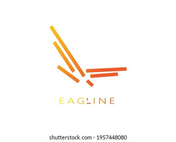 minimalist style eagle shape logo