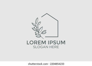 minimalist style home decor logo design