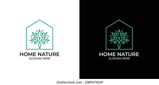 minimalist style home nature logo