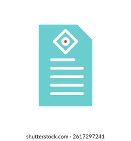 Minimalist style icon illustration featuring a document or file symbol. Clean and modern graphic representation of a digital file for web or app design.