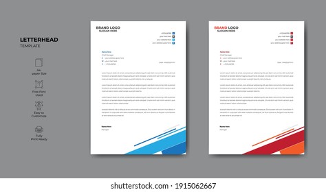 Minimalist style letterhead template design for your business. Letterhead design for your business or project.