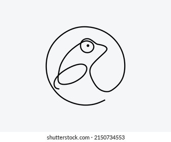 Minimalist style logo. Simple frog or frog vector illustration.