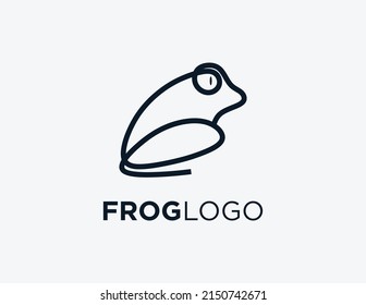 Minimalist style logo. Simple frog or frog vector illustration.