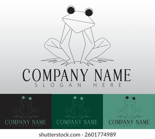 Minimalist style logo. Simple frog vector illustration.