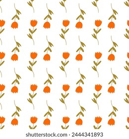Vector sin costuras de estilo minimalista con Elementos florales.