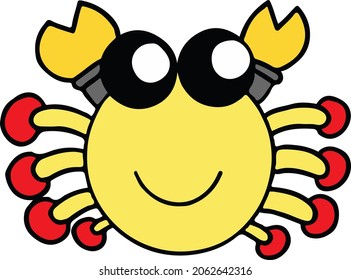 minimalist style small crab vector illustration