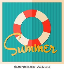 Minimalist style summer design poster in bright colors.