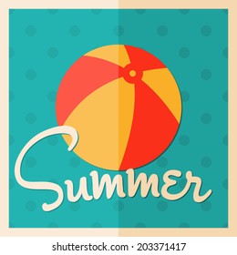 Minimalist style summer design poster in bright colors.