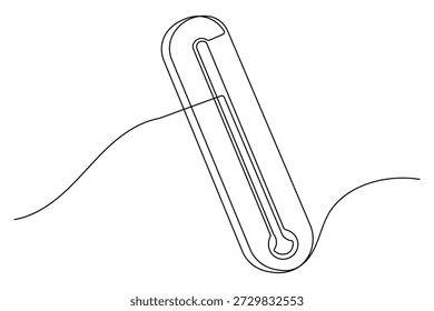 Estilo minimalista termômetro ilustração desenho de linha contínua arte isolada