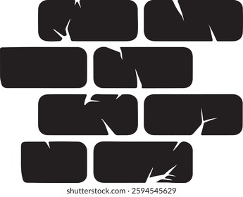 minimalist style vector illustration of a simplified brick silhouette with white background