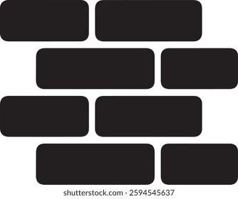 minimalist style vector illustration of a simplified brick silhouette with white background