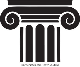 A minimalist style vector illustration of a simplified "pillar" silhouette with a white background. The pillar has a circular base and a square top.