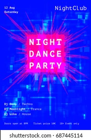 A minimalist, stylish modern poster for a dance party with abstract elements. Music event flyer or banner abstract. Cover with minimalistic, geometric, abstract elements.