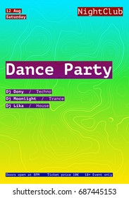 A minimalist, stylish modern poster for a dance party with abstract elements. Music event flyer or banner abstract. Cover with minimalistic, geometric, abstract elements.