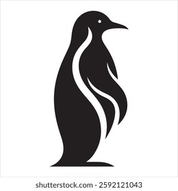 "Minimalist and stylish penguin silhouette on a clean white background. Commercial Ai generate