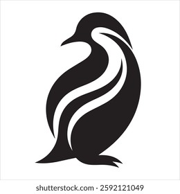 "Minimalist and stylish penguin silhouette on a clean white background. Commercial Ai generate