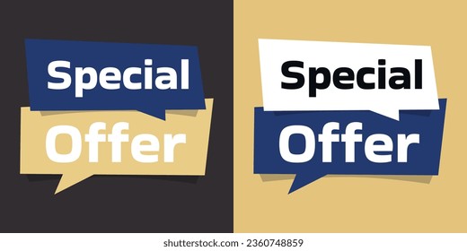 Minimalist stylish “Special offer” sign. Option in two different versions.