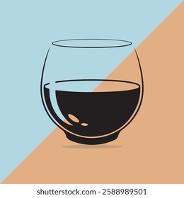 A minimalist Stylish Vector Silhouette glass Icon