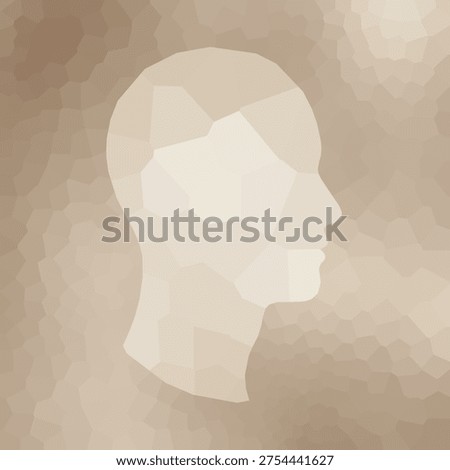 Minimalist Stylized Human Head Profile for Wellness and Mindfulness. This square format illustration is optimized for internet and social media platforms, serving as a peaceful background for quotes or wellness tips. The warm, earthy tones make it suitable for holistic health branding, meditation apps, and yoga studio promotions.