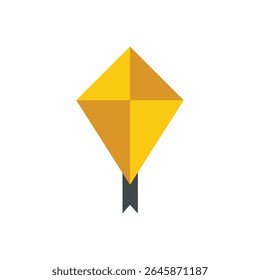 A minimalist, stylized tree stands centered against a stark white background. The tree's canopy is represented by a golden-yellow diamond shape, divided into four equal triangles, suggesting a simplif