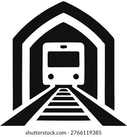 minimalist sub way train logo icon