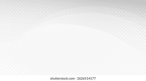 Minimalist Subtle White Halftone Pattern Background Design, Smooth Curves and Soft Gradient - Ideal for Digital Projects and Clean Presentation Templates
