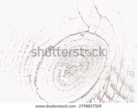Minimalist subtle wood grain background with soft pastel tree rings cross section pattern and delicate timber stump texture for organic product labels. Vector illustration