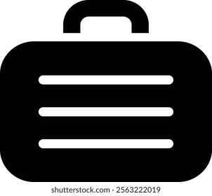 Minimalist suitcase icon, perfect for travel apps, websites, and presentations. Simplistic design with a modern touch, ideal for business and travel-related projects