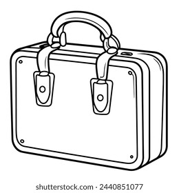 Minimalist suitcase icon in stylish vector.